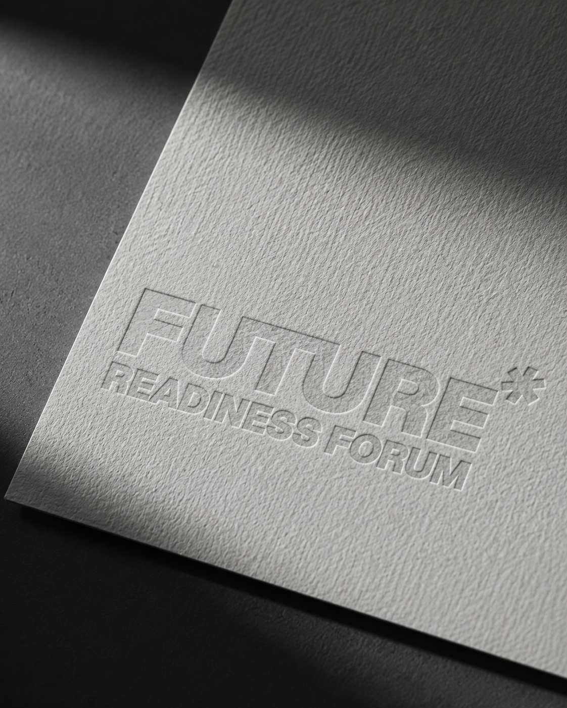 Embossed Future Readiness Forum mark on heavy paper